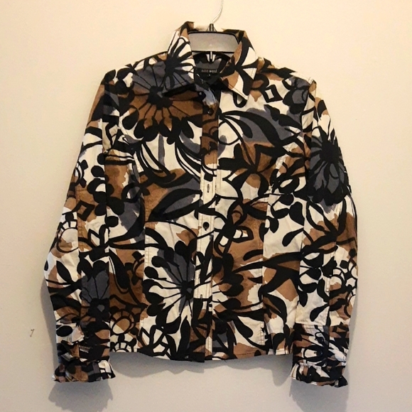 600 West Tops - 2 For $13/ Cotton Floral Patterned Blouse Size S